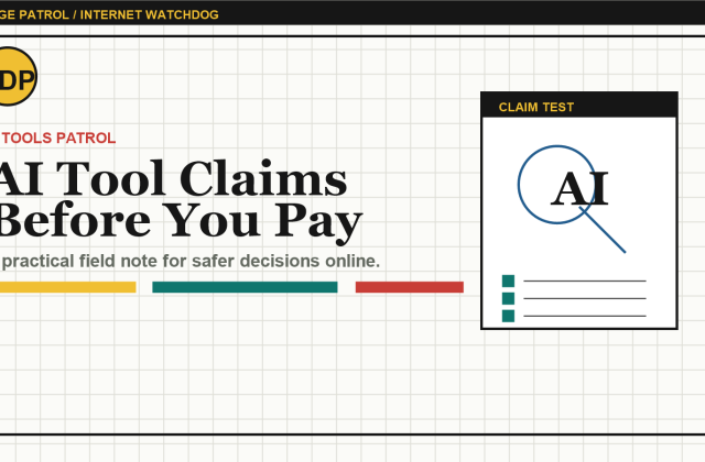Doge Patrol illustration for testing AI tool claims before paying.