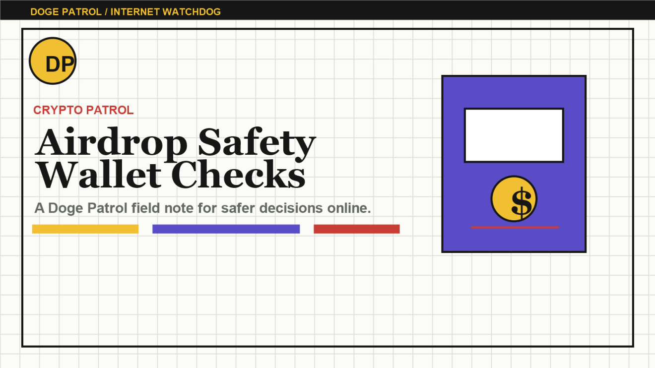Doge Patrol illustration for safe airdrop and wallet checks.