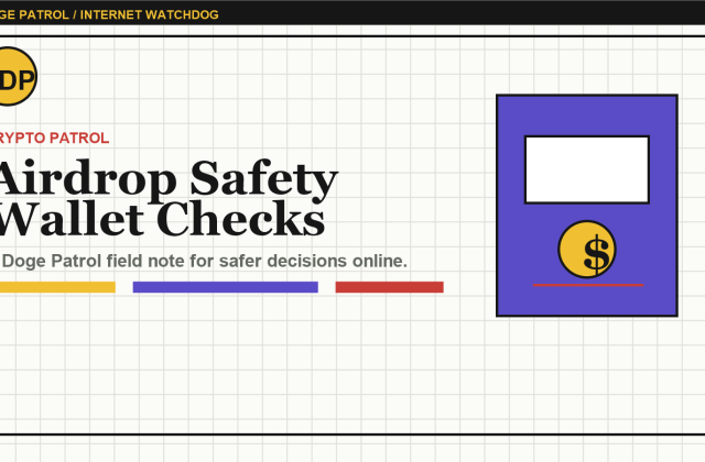 Doge Patrol illustration for safe airdrop and wallet checks.