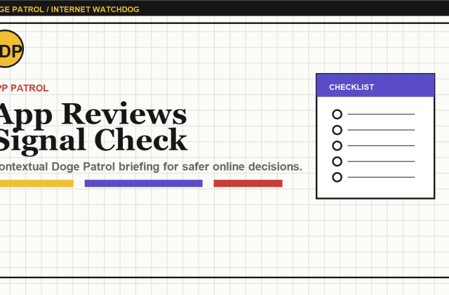 Doge Patrol contextual illustration for App Store Review Manipulation: Reading Ratings Without Being Fooled.