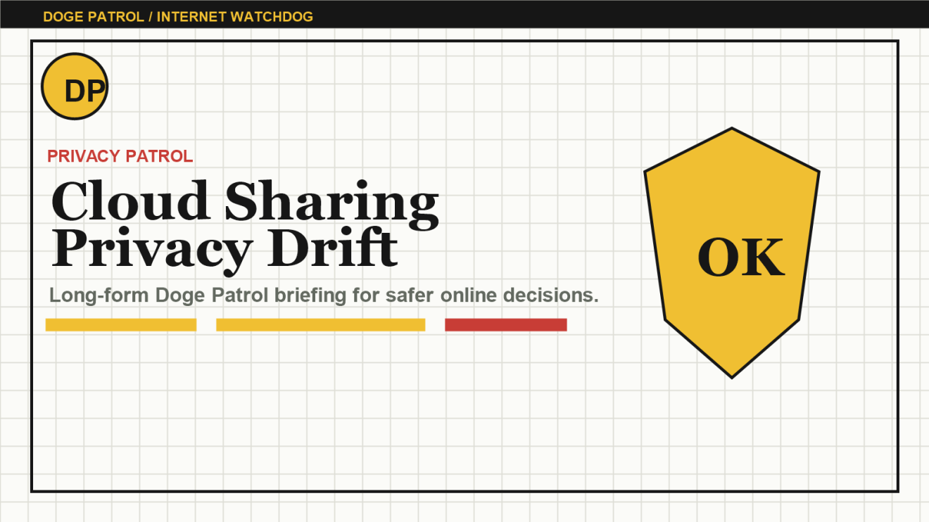 Doge Patrol illustration for Cloud Storage Sharing: How Private Files Become Public by Accident.