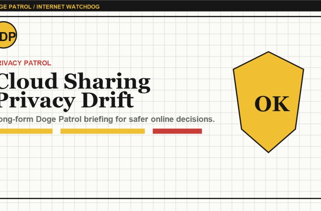 Doge Patrol illustration for Cloud Storage Sharing: How Private Files Become Public by Accident.