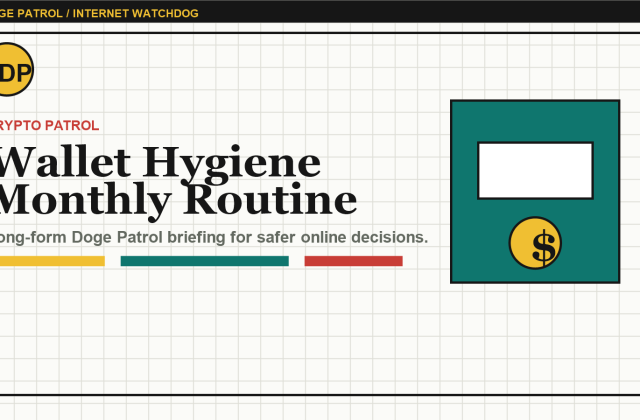 Doge Patrol illustration for Crypto Wallet Hygiene: The Monthly Routine That Prevents Expensive Mistakes.