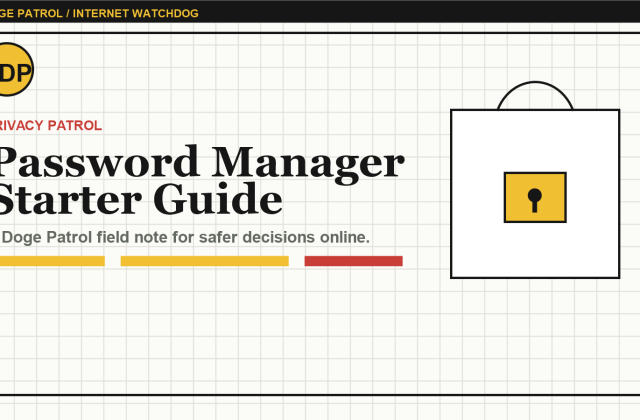 Doge Patrol illustration for starting with a password manager.