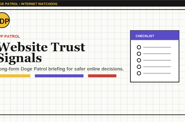 Doge Patrol illustration for Small Business Website Trust Signals: What Visitors Check Before They Contact You.