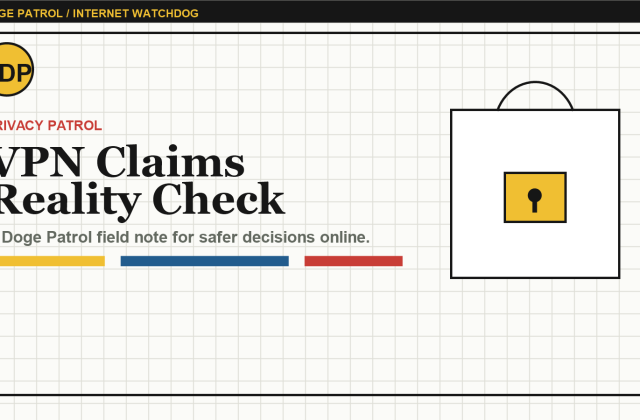 Doge Patrol illustration for checking VPN privacy claims.
